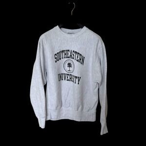 Champion 90's Reverse Weave Southeastern University Sweatshirt Grey Large